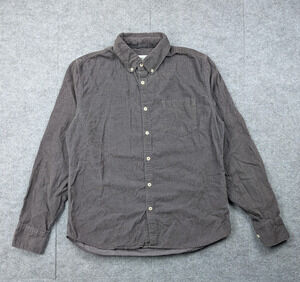 Wellen Button Down Shirt Mens Small Corduroy Organic Cotton Brown Quiet Luxury